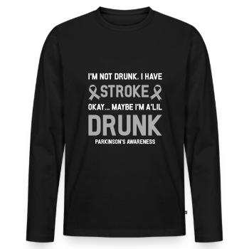 Warrior Parkinson Awareness - Men's Premium Organic Long Sleeve Shirt - black - Front - Nico (187cm)