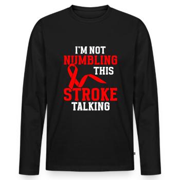 Funny Stroke warrior - Männer Premium Bio Langarmshirt - Schwarz - Vorne - Nico (187cm)