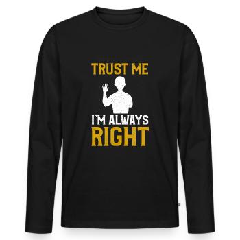 Arm amputee amputation - Men's Premium Organic Long Sleeve Shirt - black - Front - Nico (187cm)