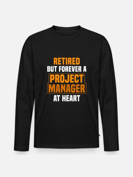 Retired project Manager - Männer Premium Bio Langarmshirt - Schwarz