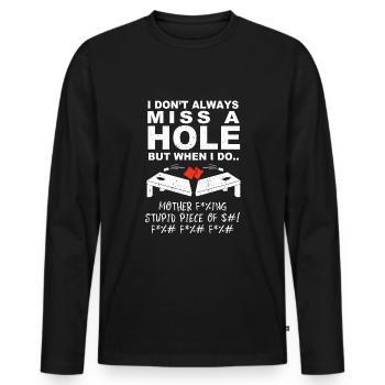 Cornhole Cornholer - Men's Premium Organic Long Sleeve Shirt - black - Front - Nico (187cm)