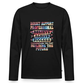 DSP Soutien direct Infirmière DSP professionnelle - T-shirt manches longues Premium bio Homme - noir - Devant - Nico (187cm)