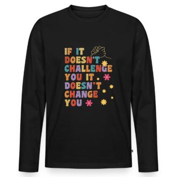 Peer Support Specialist PSS - Männer Premium Bio Langarmshirt - Schwarz - Vorne - Nico (187cm)