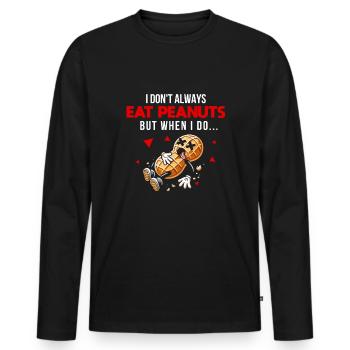 Nut Allergy Funny Peanut Allergy - Men's Premium Organic Long Sleeve Shirt - black - Front - Nico (187cm)
