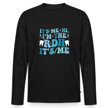 Dental Hygienist Hygiene RDH - Men's Premium Organic Long Sleeve Shirt - black - Front - Nico (187cm)