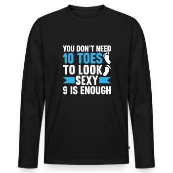 Toe amputee amputation - Men's Premium Organic Long Sleeve Shirt - black - Front - Nico (187cm)