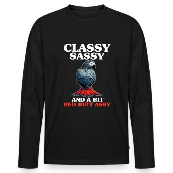 African Grey Parrot - Männer Premium Bio Langarmshirt - Schwarz - Vorne - Nico (187cm)