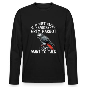 African Grey Parrot - Männer Premium Bio Langarmshirt - Schwarz - Vorne - Nico (187cm)