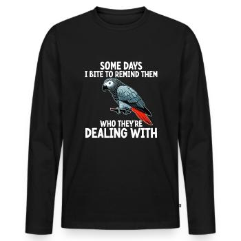 African Grey Parrot - Männer Premium Bio Langarmshirt - Schwarz - Vorne - Nico (187cm)