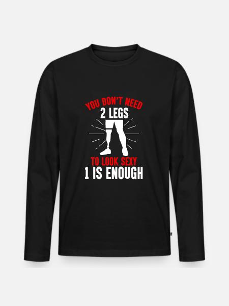 Leg amputee amputation - Männer Premium Bio Langarmshirt - Schwarz