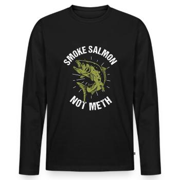 King Salmon Fishing fisherman - Männer Premium Bio Langarmshirt - Schwarz - Vorne - Nico (187cm)