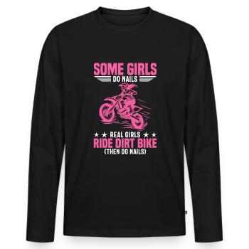 Dirt Bike Rider Motocross Drôle - T-shirt manches longues Premium bio Homme - noir - Devant - Nico (187cm)