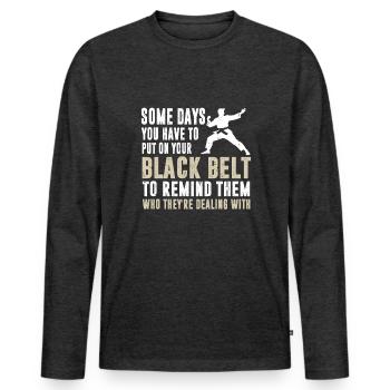 BJJ Jiu JItsu - Men's Premium Organic Long Sleeve Shirt - heather anthracite - Front - Nico (187cm)