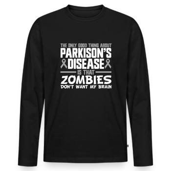 Warrior Parkinson Awareness - Men's Premium Organic Long Sleeve Shirt - black - Front - Nico (187cm)