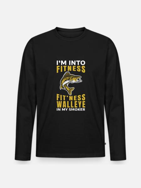 Walleye Fishing - Männer Premium Bio Langarmshirt - Schwarz