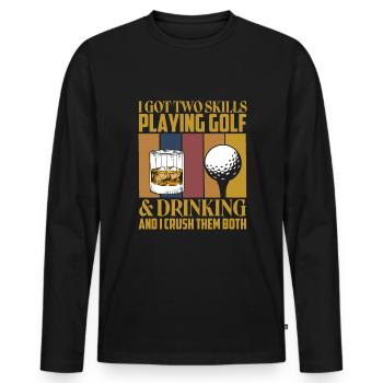 Golf Golfer - Männer Premium Bio Langarmshirt - Schwarz - Vorne - Nico (187cm)