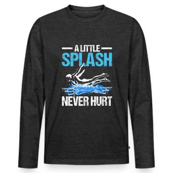 Bellyflop Belly Flop - Men's Premium Organic Long Sleeve Shirt - heather anthracite - Front - Nico (187cm)