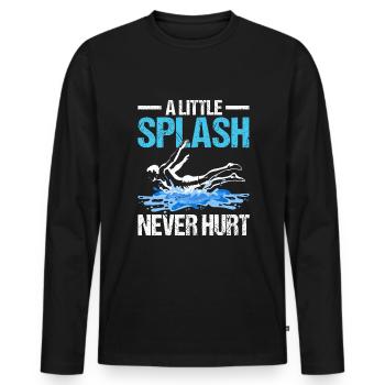 Bellyflop Belly Flop - Men's Premium Organic Long Sleeve Shirt - black - Front - Nico (187cm)
