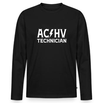 HVAC Tech AC Repairman Technician - Men's Premium Organic Long Sleeve Shirt - black - Front - Nico (187cm)