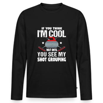 Curling - Men's Premium Organic Long Sleeve Shirt - black - Front - Nico (187cm)