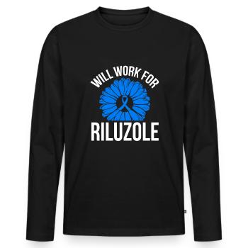 SLA Warrior Sclérose latérale amyotrophique - T-shirt manches longues Premium bio Homme - noir - Devant - Nico (187cm)