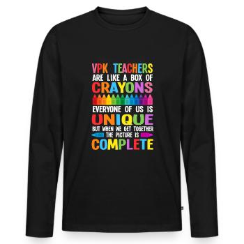 VPK Teacher Voluntary Prekindergarten - Men's Premium Organic Long Sleeve Shirt - black - Front - Nico (187cm)