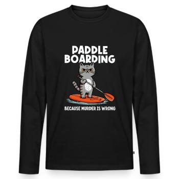 Paddleboarding Paddle Board SUP Paddleboarder - Men's Premium Organic Long Sleeve Shirt - black - Front - Nico (187cm)
