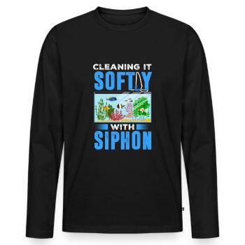 Aquarist - Men's Premium Organic Long Sleeve Shirt - black - Front - Nico (187cm)