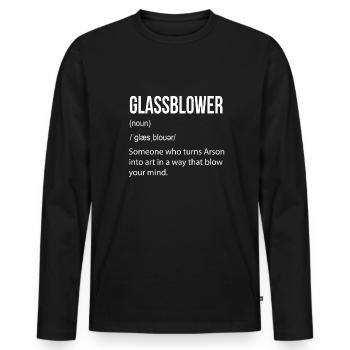 Soufflage de verre Souffleur de verre - T-shirt manches longues Premium bio Homme - noir - Devant - Nico (187cm)