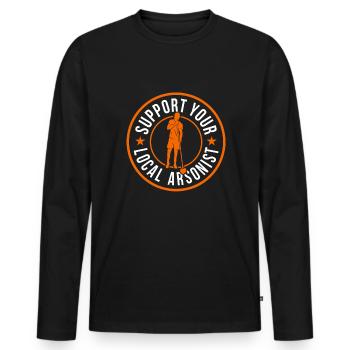 Soufflage de verre Souffleur de verre - T-shirt manches longues Premium bio Homme - noir - Devant - Nico (187cm)