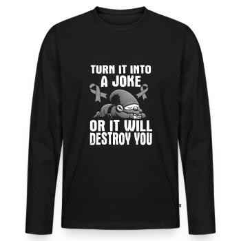 Warrior Parkinson Awareness - Men's Premium Organic Long Sleeve Shirt - black - Front - Nico (187cm)