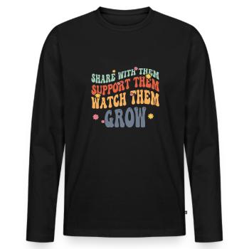 Peer Support Specialist PSS - Männer Premium Bio Langarmshirt - Schwarz - Vorne - Nico (187cm)