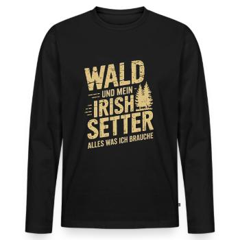 Wald und mein Irish Setter - Männer Premium Bio Langarmshirt - Schwarz - Vorne - Nico (187cm)