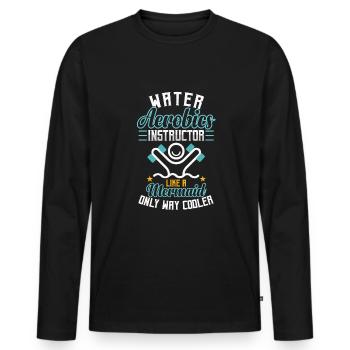 Water Aerobics Instructor Pool Workout Instructor - Männer Premium Bio Langarmshirt - Schwarz - Vorne - Nico (187cm)