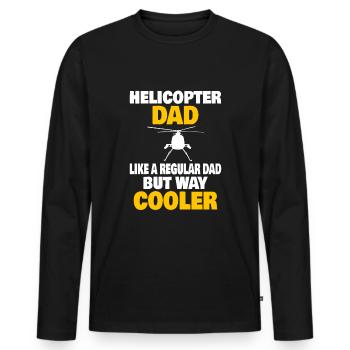 Helicopter Pilot Aviation Helicopter Dad - Men's Premium Organic Long Sleeve Shirt - black - Front - Nico (187cm)