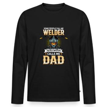 Welder Funny Funny Welding Gift - Men's Premium Organic Long Sleeve Shirt - black - Front - Nico (187cm)
