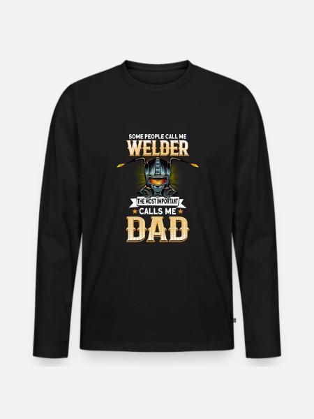 Welder Funny Funny Welding Gift - Men's Premium Organic Long Sleeve Shirt - black