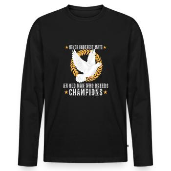 Pigeon Pigeon Racing Pigeon Racer Pigeon Keeper - Männer Premium Bio Langarmshirt - Schwarz - Vorne - Nico (187cm)