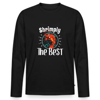 Garnelen Meeresfrüchte Lieblingsessen - Männer Premium Bio Langarmshirt - Schwarz - Vorne - Nico (187cm)