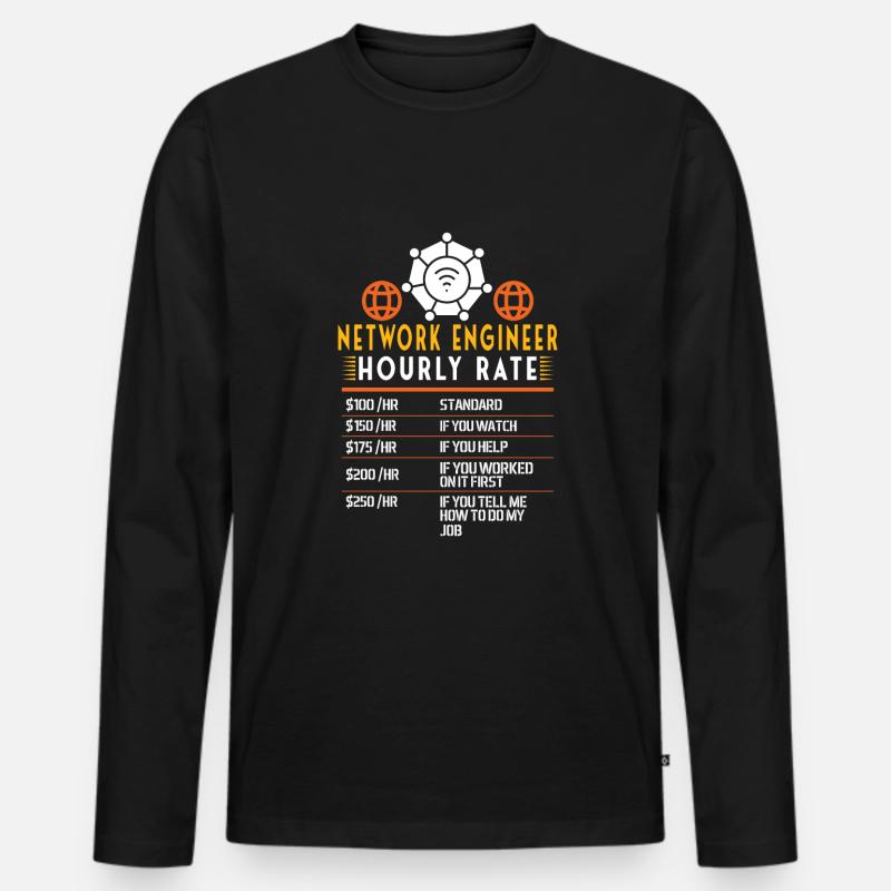 Netzwerkingenieur Sysadmin Lover System Admin - Männer Premium Bio Langarmshirt - Schwarz