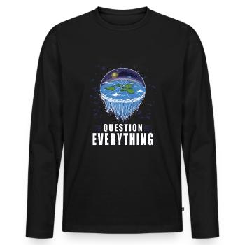 Flat Earth Theory Flat Earth Army Earth - Männer Premium Bio Langarmshirt - Schwarz - Vorne - Nico (187cm)