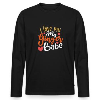 Roux Gingembre Cheveux Roux Drôle Gingembre Cheveux - T-shirt manches longues Premium bio Homme - noir - Devant - Nico (187cm)