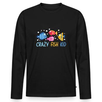 Aquaristic Aquarium Keeper Fishkeeper Eau salée - T-shirt manches longues Premium bio Homme - noir - Devant - Nico (187cm)