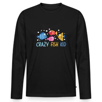 Aquaristic Aquarium Keeper Fishkeeper Eau salée - T-shirt manches longues Premium bio Homme - noir - Devant - Nico (187cm)