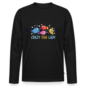 Aquaristic Aquarium Keeper Fishkeeper Eau salée - T-shirt manches longues Premium bio Homme - noir - Devant - Nico (187cm)
