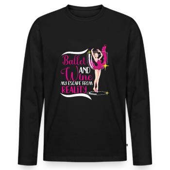Ballet Ballerine Danse Danse Danse Ballet Cadeau - T-shirt manches longues Premium bio Homme - noir - Devant - Nico (187cm)
