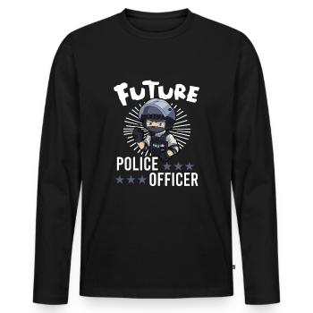 Police Cop Officer Police Office - Men's Premium Organic Long Sleeve Shirt - black - Front - Nico (187cm)