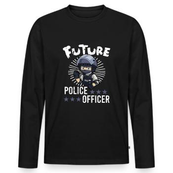 Police Cop Officer Police Office - Men's Premium Organic Long Sleeve Shirt - black - Front - Nico (187cm)