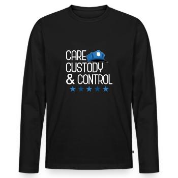 Police Cop Officer Police Office - Men's Premium Organic Long Sleeve Shirt - black - Front - Nico (187cm)