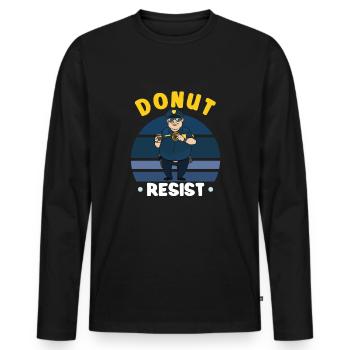 Police Cop Officer Police Office - Men's Premium Organic Long Sleeve Shirt - black - Front - Nico (187cm)